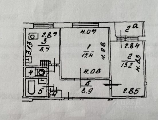 Продажа 2-комнатной квартиры 52,7 м², 4/12 этаж