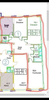 Продажа 3-комнатной квартиры 85 м², 14/39 этаж