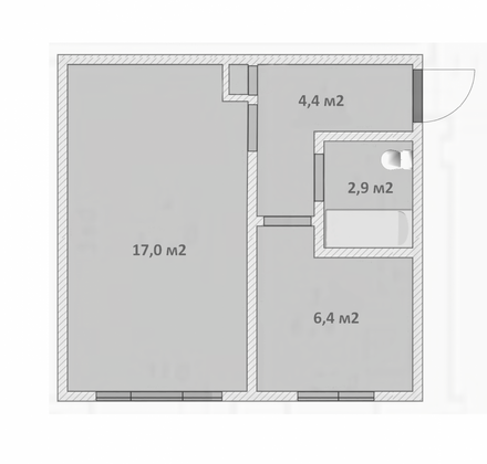 Продажа 1-комнатной квартиры 31 м², 3/5 этаж