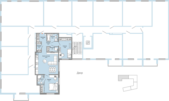 Продажа 3-комнатной квартиры 77 м², 6/7 этаж