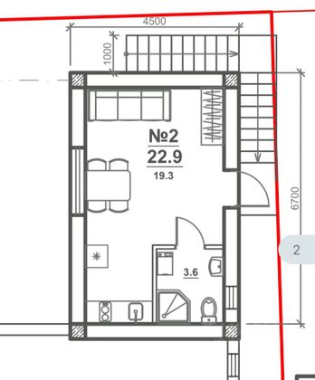Продажа квартиры-студии 22,9 м², 2/2 этаж