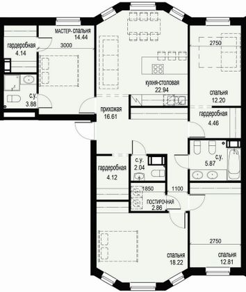 Продажа 4-комнатной квартиры 124,6 м², 6/10 этаж