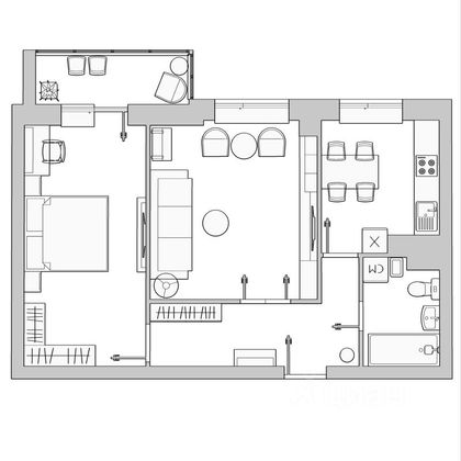 Продажа 2-комнатной квартиры 59,3 м², 4/19 этаж
