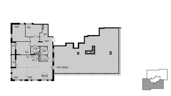 Продажа квартиры-студии 165,8 м², 23/23 этаж