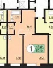 Продажа 1-комнатной квартиры 48,8 м², 2/25 этаж