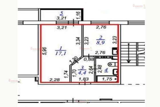 Продажа 1-комнатной квартиры 34,7 м², 3/5 этаж