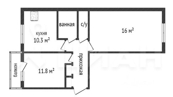 Аренда 2-комнатной квартиры 48 м², 5/5 этаж