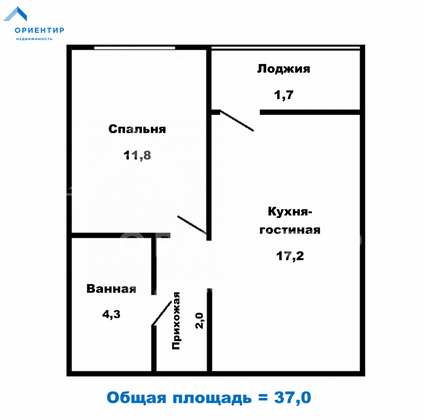 Продажа 1-комнатной квартиры 37 м², 23/27 этаж