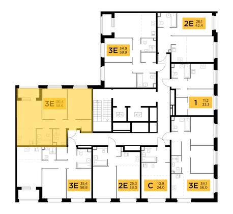 Продажа 3-комнатной квартиры 58,6 м², 10/12 этаж