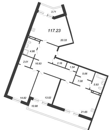Продажа 4-комнатной квартиры 117,2 м², 12/12 этаж