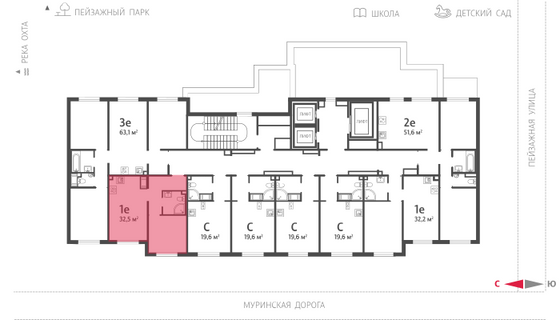 32,5 м², 1-комн. квартира, 2/22 этаж