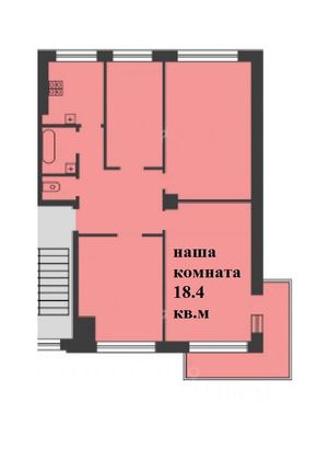 Продажа 1 комнаты, 18,4 м², 2/4 этаж