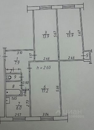 Продажа 3-комнатной квартиры 63,7 м², 4/5 этаж