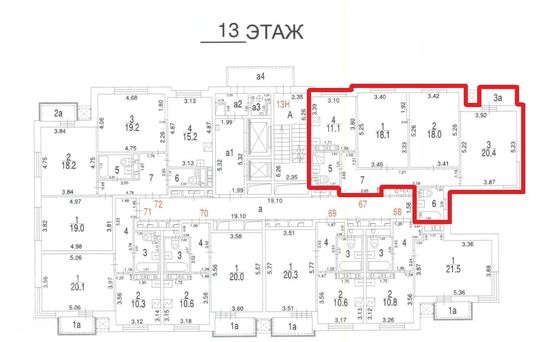 Продажа 3-комнатной квартиры 87,7 м², 13/18 этаж