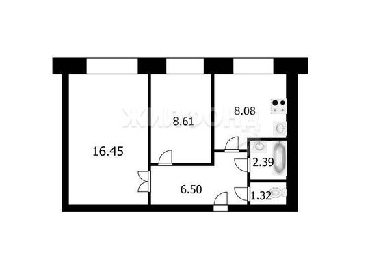 Продажа 2-комнатной квартиры 41,5 м², 1/3 этаж