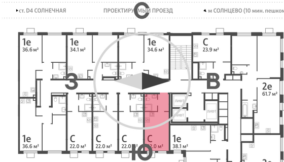 Продажа квартиры-студии 22 м², 2/24 этаж