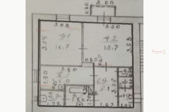 Продажа 2-комнатной квартиры 42 м², 2/2 этаж