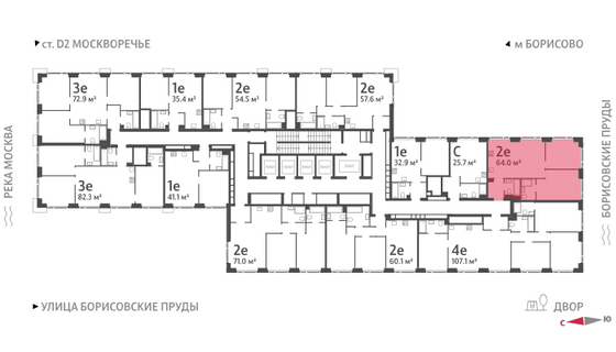 Продажа 2-комнатной квартиры 64 м², 31/52 этаж