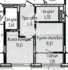 Продажа 1-комнатной квартиры 34 м², 6/7 этаж