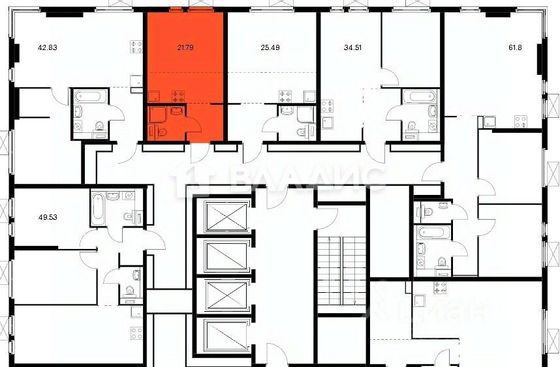 Продажа квартиры-студии 22 м², 6/33 этаж