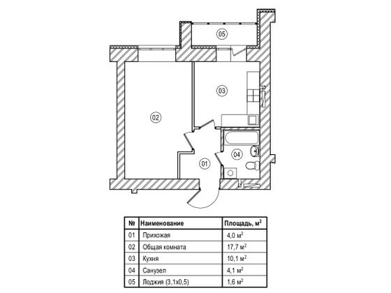 37,7 м², 1-комн. квартира, 6/12 этаж