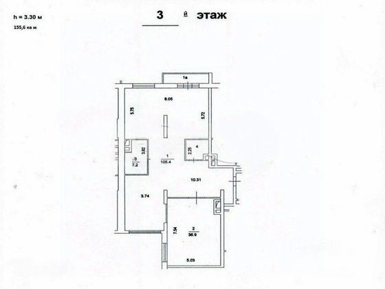 Продажа 3-комнатной квартиры 155,6 м², 3/10 этаж