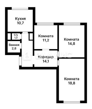 Продажа 3-комнатной квартиры 73,5 м², 1/17 этаж