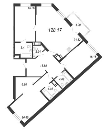 Продажа 4-комнатной квартиры 128,2 м², 5/18 этаж