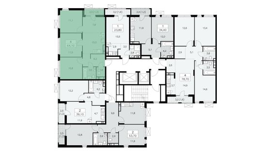 Продажа 4-комнатной квартиры 64,1 м², 9/16 этаж
