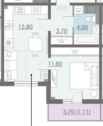 Продажа 1-комнатной квартиры 35,5 м², 18/18 этаж