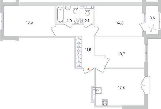 Продажа 3-комнатной квартиры 80,8 м², 2/4 этаж