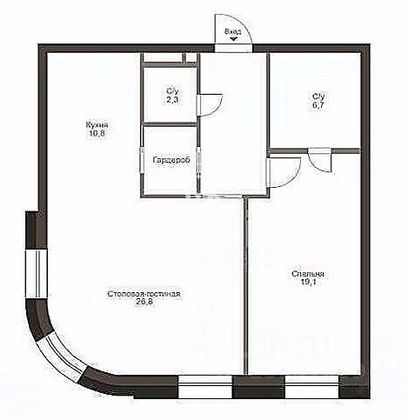 Продажа 2-комнатной квартиры 80 м², 2/6 этаж