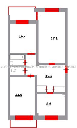 Продажа 3-комнатной квартиры 62 м², 5/5 этаж