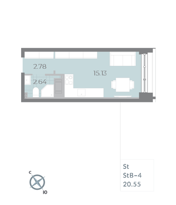 Продажа квартиры-студии 20,5 м², 17/17 этаж