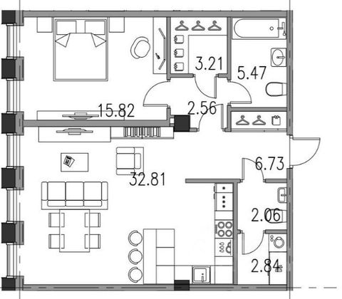 Продажа 1-комнатной квартиры 73,5 м², 5/23 этаж