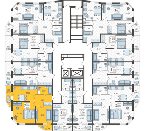 Продажа 2-комнатной квартиры 62,5 м², 9/16 этаж