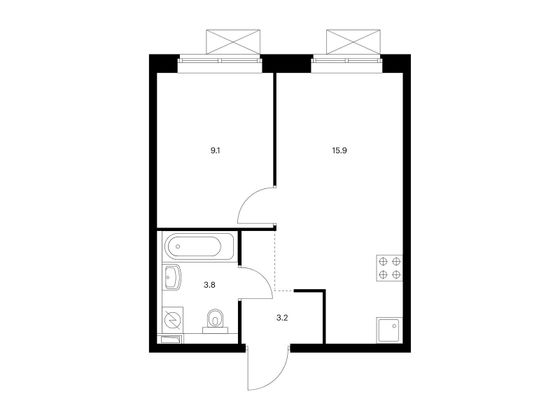 Продажа 1-комнатной квартиры 32 м², 13/25 этаж