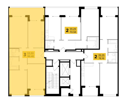 Продажа 3-комнатной квартиры 98,5 м², 14/16 этаж