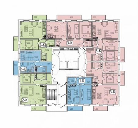 Продажа 1-комнатной квартиры 39,2 м², 3/16 этаж