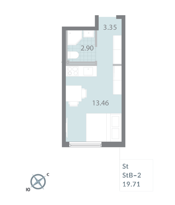 Продажа квартиры-студии 19,7 м², 17/17 этаж