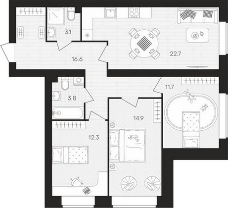 Продажа 3-комнатной квартиры 85,1 м², 5/10 этаж