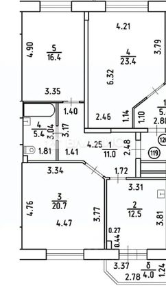 Продажа 2-комнатной квартиры 70 м², 5/5 этаж