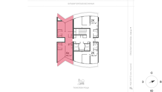 Продажа 3-комнатной квартиры 89,8 м², 18/22 этаж