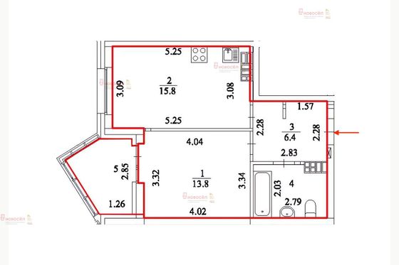 Продажа 1-комнатной квартиры 41,4 м², 35/35 этаж