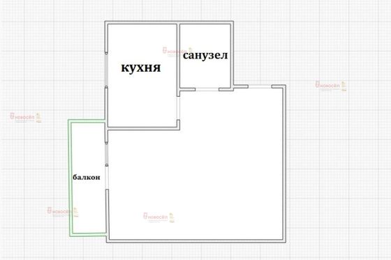 Продажа 1-комнатной квартиры 38,1 м², 3/4 этаж