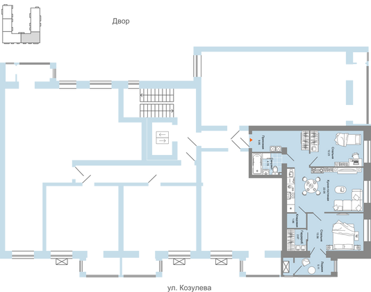 Продажа 3-комнатной квартиры 69 м², 3/6 этаж