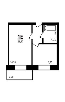 Продажа 1-комнатной квартиры 28,5 м², 2/5 этаж