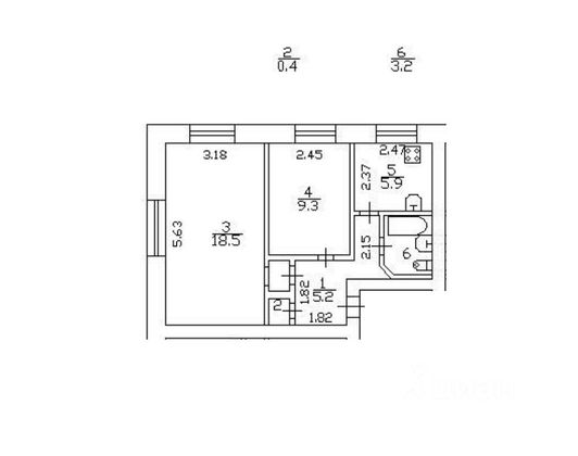 Продажа 2-комнатной квартиры 42,5 м², 1/5 этаж