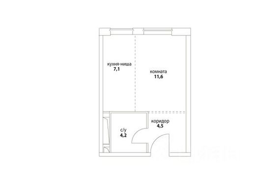 Продажа 1-комнатной квартиры 27,4 м², 14/27 этаж