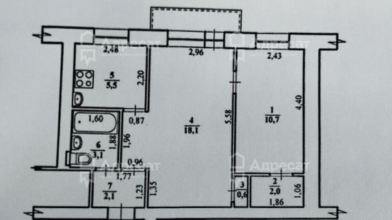 Продажа 2-комнатной квартиры 42,1 м², 2/5 этаж